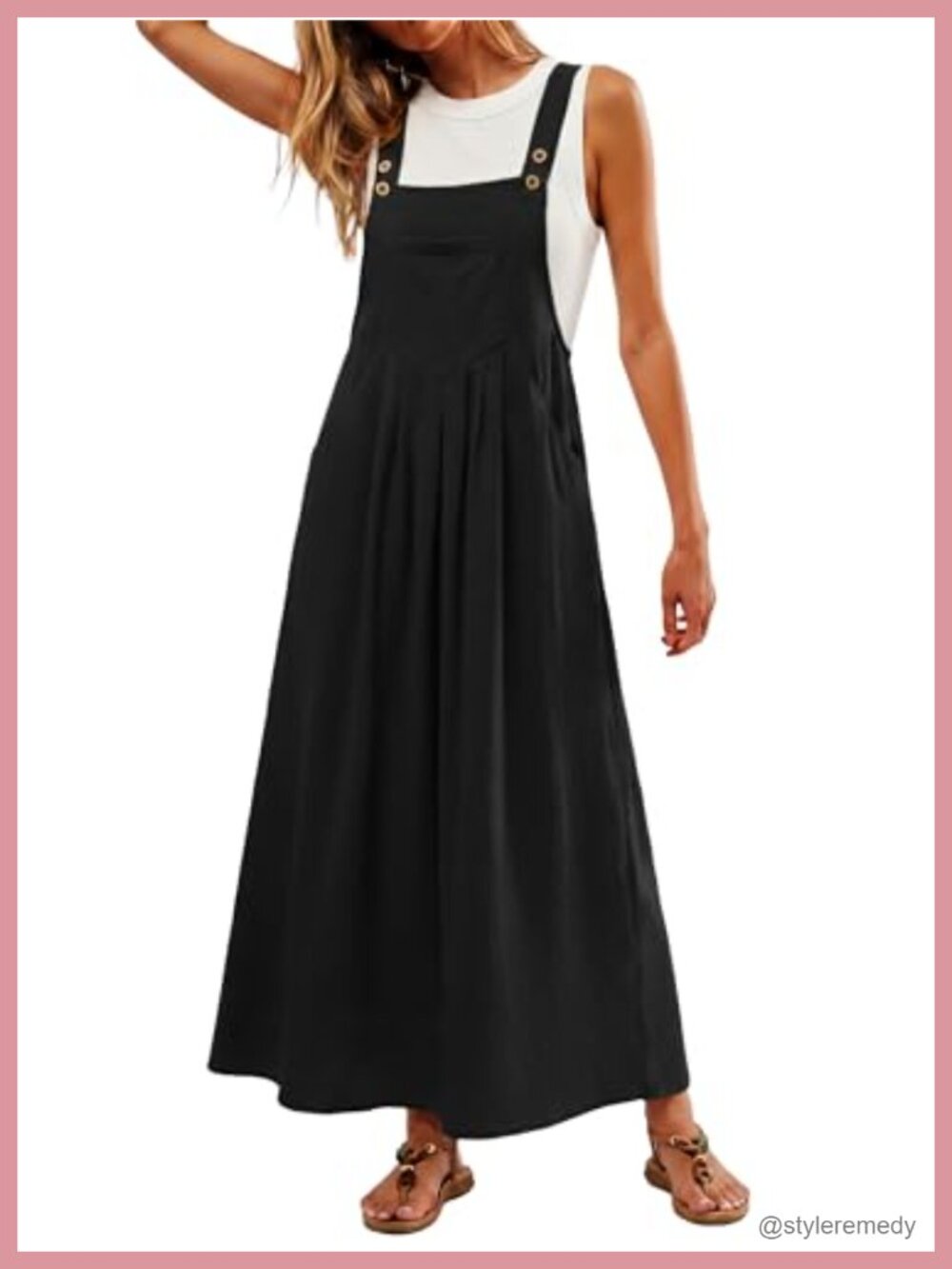 Women Summer Bib Overall Dress Adjustable Sleeveless Jumper Beach Coverup